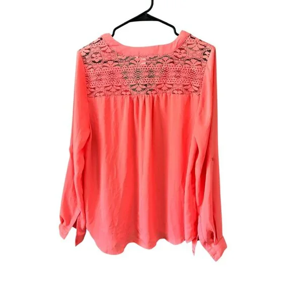 Candies Women's Peach Lightweight Long Sleeve Top - Picture 3 of 8